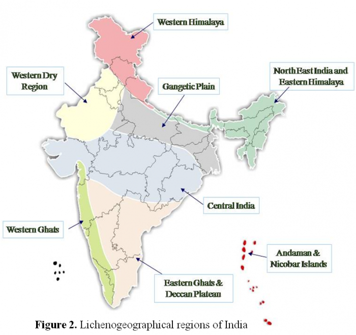 Lichenogeographical regions of India