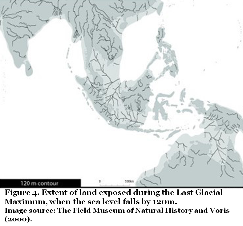 land exposed during the Last Glacial Maximum